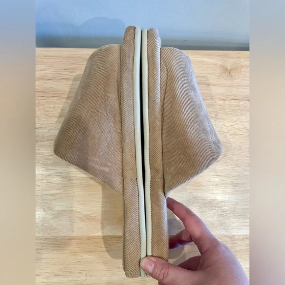 Beige Corduroy Slippers - Picture 7 of 12